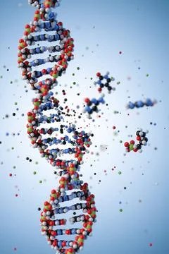 Molecular structure of DNA. 3D rendering. Stock Illustration