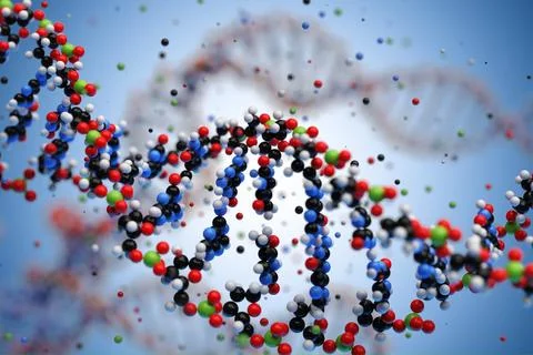 Molecular structure of DNA. 3D rendering. Stock Illustration
