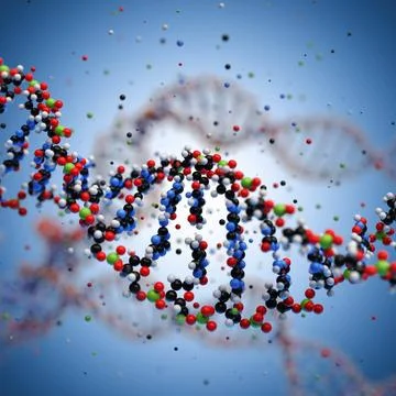 Molecular structure of DNA. 3D rendering. Stock Illustration