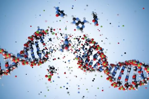 Molecular structure of DNA. 3D rendering. Ilustração Stock