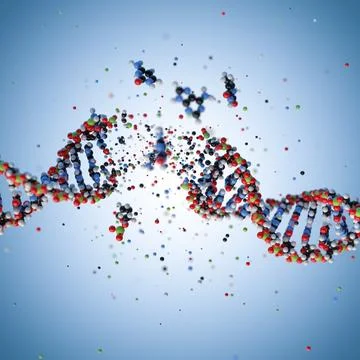 Molecular structure of DNA. 3D rendering. Stock Illustration