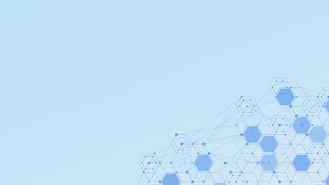 Molecular structure DNA, atom and neurons. Dots and lines connection. Stock Illustration