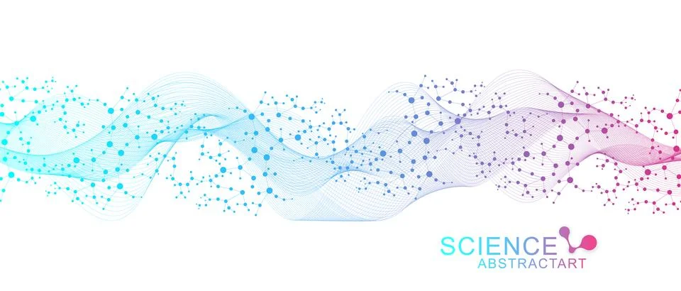 Molecular structure DNA, atom, neurons. Medical, technology, chemistry, science Stock Illustration