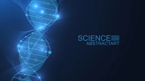 Molecular structure DNA, atom, neurons. Medical, technology, chemistry, science Stock Illustration