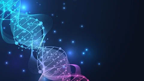 Molecular structure DNA, atom, neurons. Medical, technology, chemistry, science Stock Illustration