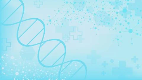 Molecular structure with DNA strand and hospital cross for medical イラスト素材