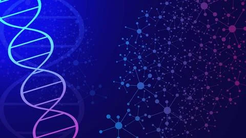 Molecular structure with DNA strand Stock Illustration