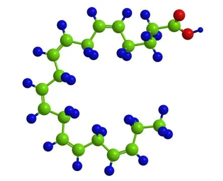 Molecular structure of Eicosapentaenoic acid (EPA, icosapentaenoic acid, timn Stock Illustration