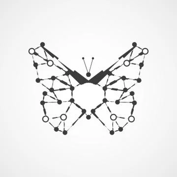 Molecular structure in the form of butterfly Stock Illustration