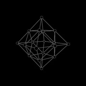 Molecular structure in the form of a octahedron. Vector  illustration. Иллюстрация