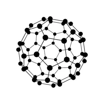 Molecular structure in the form of a sphere. Vector illustration. Stockillustratie