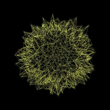 Molecular structure in  form of sphere. Vector outline illustration. 스톡 일러스트