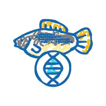 Molecular structure genetic icon doodle illustration Stock Illustration