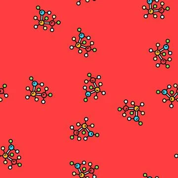 Molecular structure genetic vector seamless pattern Illustrazione stock