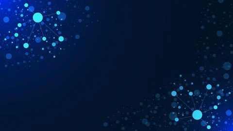 Molecular structure with glowing effect background Stock Illustration