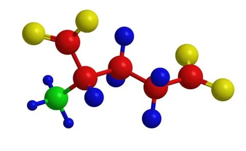 Molecular structure of glutamate (-1 charged) イラスト素材