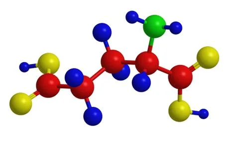 Molecular structure of glutamic acid (proteinogenic amino acid) Stock Illustration