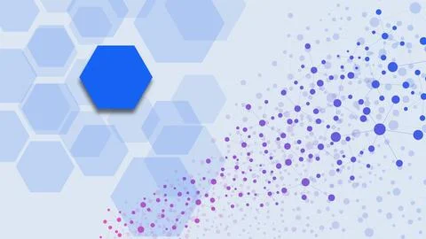 Molecular structure with hexagonal shapes Stock Illustration