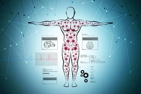 Molecular structure of human body Stock Illustration