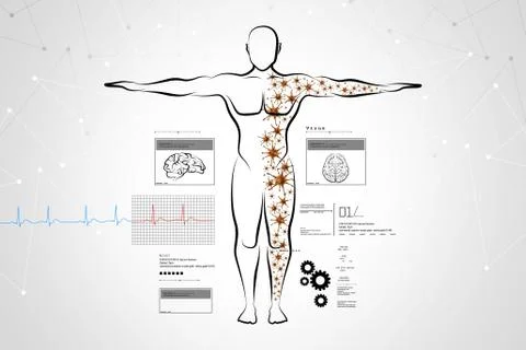 Molecular structure of human body Illustrazione stock