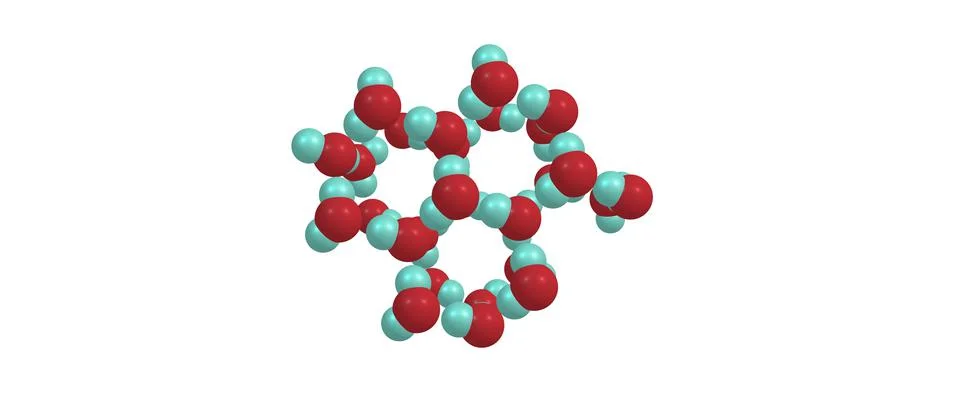 Molecular structure of ice on white background Stock Illustration