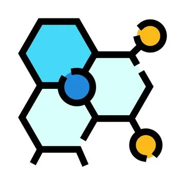 Molecular structure icon representing scientific research and chemistry Stock Illustration