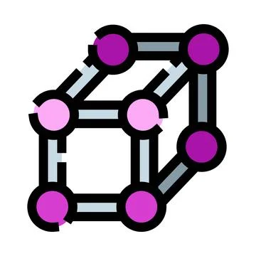 Molecular structure icon representing scientific research and innovation Stock Illustration