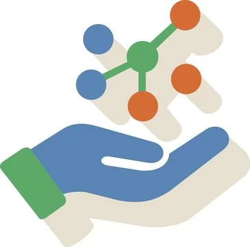 Molecular structure icon for research analysis Stock Illustration