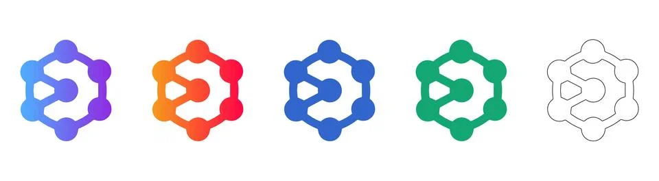 Molecular Structure Icon Set Stockillustratie