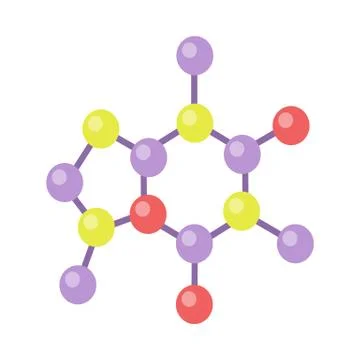 Molecular Structure Illustration in Flat Design Stock Illustration