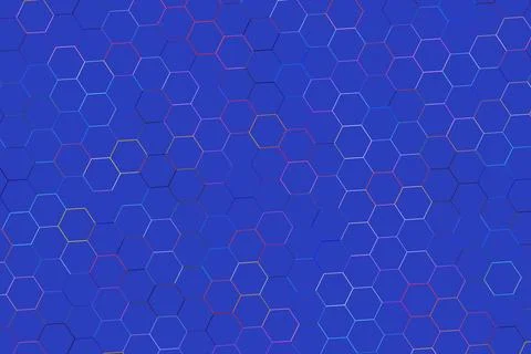 Molecular structure illustration with hexagons and lines Stock Illustration