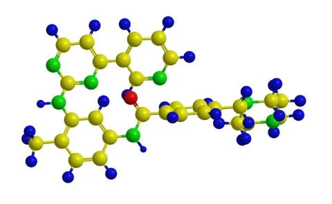 Molecular structure of Imatinib (Gleevec) -  used in treatment of multiple ca Ilustración de archivo