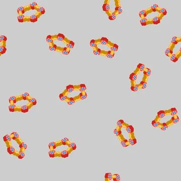 Molecular structure isometric icon seamless pattern Stock Illustration