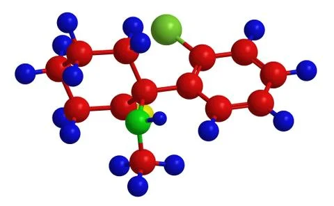 Molecular structure of ketamine -  medication used mainly for starting and ma Stock Illustration