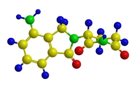 Molecular structure of Lenalidomide (Revlimid) -  treatment of multiple myelo Ilustración de archivo
