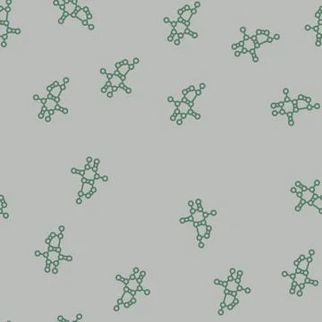 Molecular structure line seamless pattern Illustrazione stock