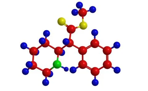 Molecular structure of methylphenidate (ritalin) - stimulant Stock Illustration