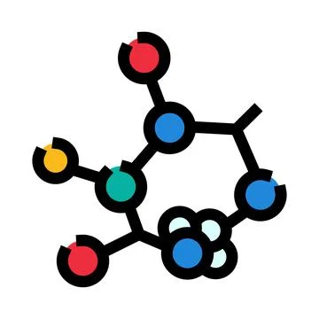 Molecular structure network connecting atoms representing science Stock Illustration
