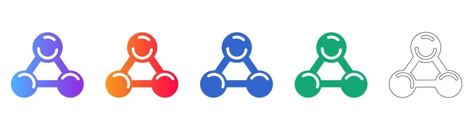 Molecular Structure Network Connection Icons Illustrazione stock