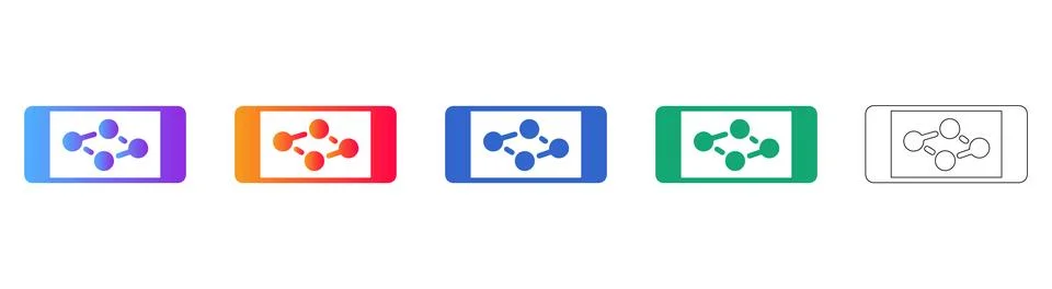 Molecular Structure Network Icons Set Stockillustratie