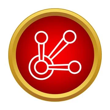 Molecular structure network showing connection points icon Stock Illustration