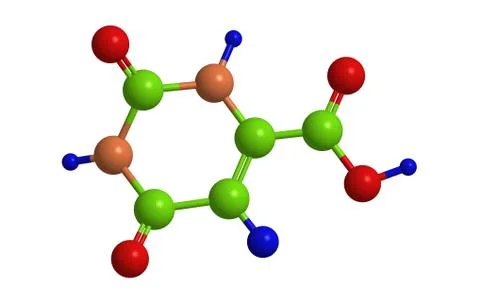Molecular structure of Orotic acid (so called vitamin B13) Stock Illustration