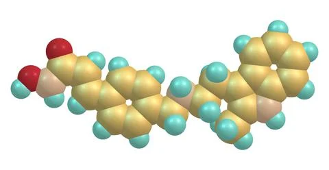 Molecular structure of Panobinostat isolated on white Stock Illustration