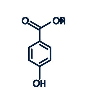 Molecular structure of paraben Illustrazione stock