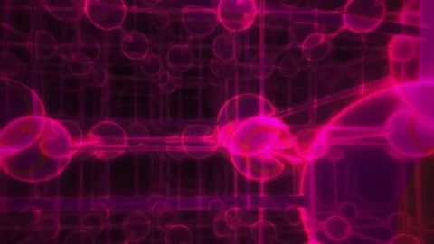 Molecular Structure Pink Neon Grid Network for Futuristic Technology Backgrou Stock Footage 343729752