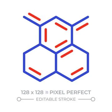 Molecular structure pixel perfect duotone line icon Stock Illustration