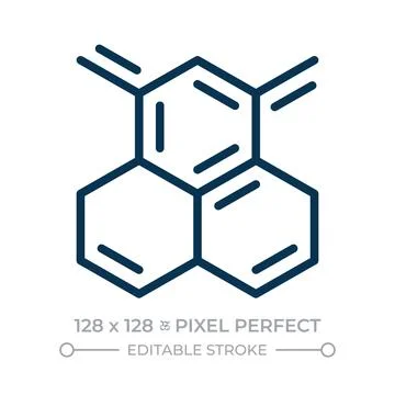 Molecular structure pixel perfect line color icon Ilustración de archivo