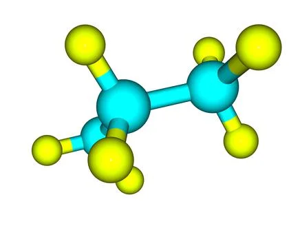 Molecular structure of propane on white Stock Illustration