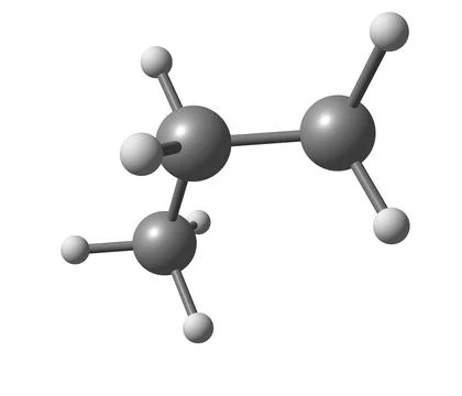 Molecular structure of propane on white Stock Illustration