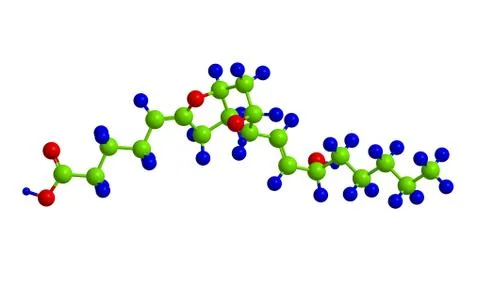 Molecular structure of Prostacyclin (also called prostaglandin I2 or epoprost Ilustración de archivo